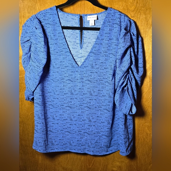 Ava & Viv Violet w/ Black Speckled Top Size 1X - Picture 1 of 7